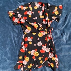 floral wrap dress